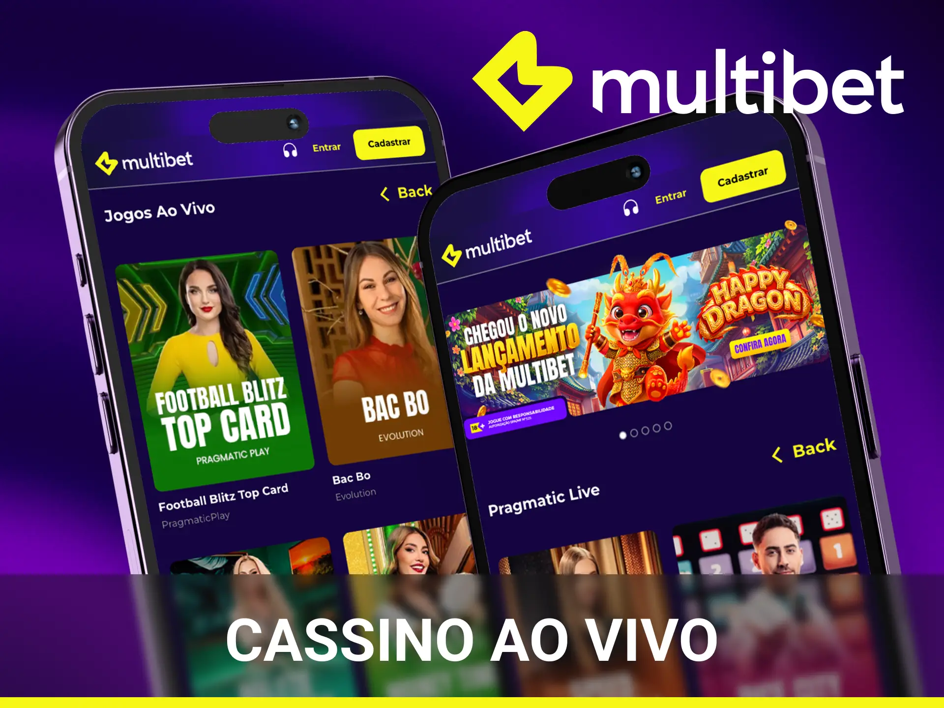 Experimente a imersão total do cassino ao vivo pelo celular com o MultiBet App.