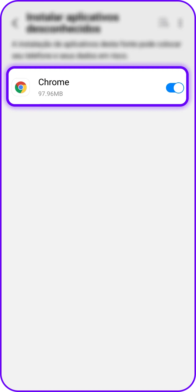 Permita a instalação de fontes desconhecidas para configurar o MultiBet App.