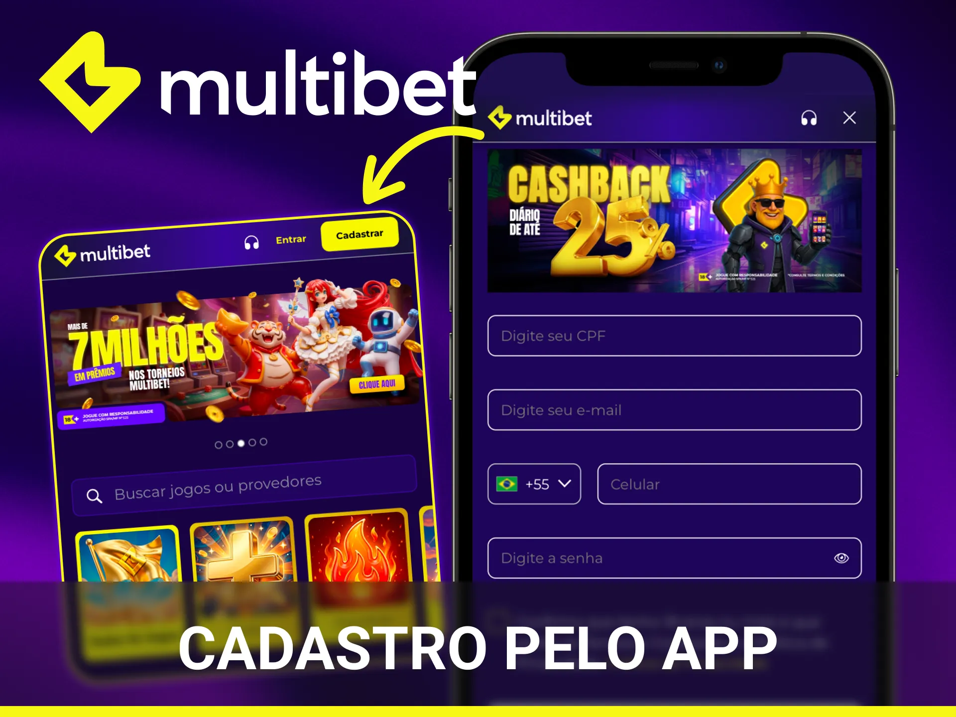 Veja as diferenças práticas entre o cadastro pelo App MultiBet e pelo site oficial.